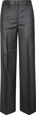 Incotex Tailored Wide-Leg Pants in Soft Flannel Grey