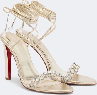 Christian Louboutin Fanny embellished metallic leather sandals