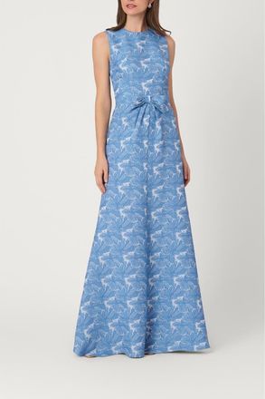 Shoshanna Floral Stretch Jacquard Midnight Loren Dress in Marina at Nordstrom, Size 10