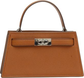 Tory Burch Mini Lee Radziwill Top-Handle Tas - Dames - Handtassen - Bruin - ONE Size - Leer - Tassen