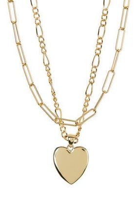 Adornia Layered Heart Pendant Necklace in Gold at Nordstrom Rack