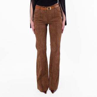 Ferragamo Suede Flared Pants, Brand Size 40