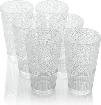 Certified International Set Of 6 Victoria 22Oz Acrylic Ice Tea Glasses