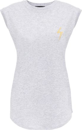 Giuseppe Zanotti Ursella logo-embroidered sleeveless cotton tank top - women - Cotton - M - Grey