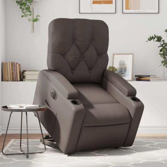 vidaXL Vidaxl - Sill&oacute;n Reclinable Elevable El&eacute;ctrico De Cuero Sint&eacute;tico Marr&oacute;n