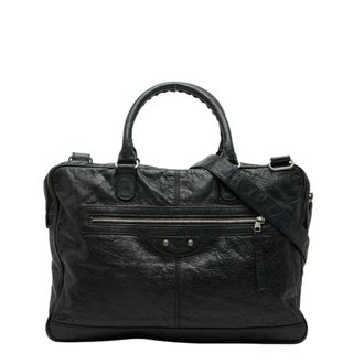 Balenciaga Black Leather Briefcase Shoulder Bag (Pre-Owned)