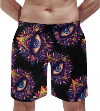Generic Third Eyeball Goth Eye Spiritual Mens Swim Trunks Quick Dry Hawaii Board Shorts Casual Beachwear Breathable Swimwear XL