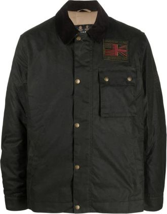 Barbour Donkergroene Katoenen Jas met Corduroy Kraag - Heren - Zomerjassen - Groen - M - Katoen - Jassen