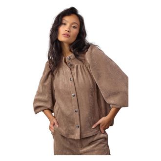 Co'Couture Camisa de Pana Daisy CC - Blouses & Shirts - Mujer - Marr&oacute;n - XS