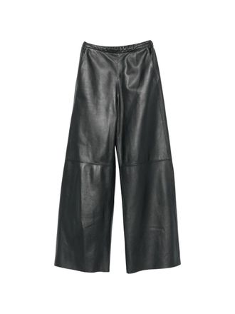 Forte_Forte leren broek met hoge taille