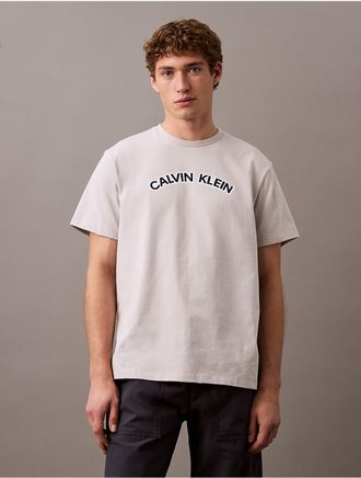 Calvin Klein Jeans Calvin Klein Mens Curve Logo Graphic Classic T-Shirt - Neutral - XL