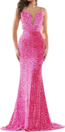 Colors Dress Sequin Prom Dress In Hot-Pink
