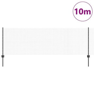 Berkfield Home Modern Welded Wire Fence with 5 U Posts Grey 0.8x10 m Steel