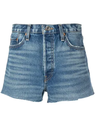 Re/Done 70s high-rise denim shorts - women - Cotton - 27 - Blue