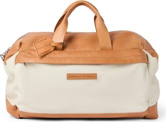 Brunello Cucinelli Grained calfskin active bag in Natural at Nordstrom