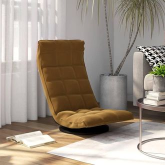 vidaXL Silla De Suelo Giratoria De Terciopelo Marr&oacute;n Vidaxl