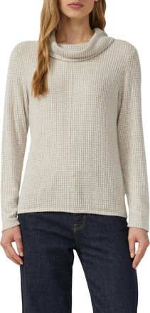 s.Oliver Langarmshirt S.OLIVER, Damen, Gr. 38, golden gelb check, Strick, Obermaterial: 75% Viskose, 22% Polyester, 3% Elasthan, Strukturmuster, unifarben, rel