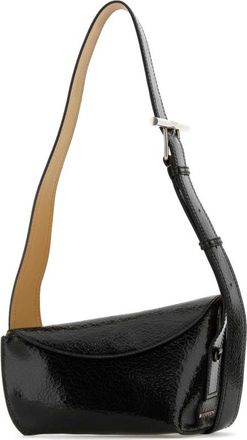 Alexander McQueen Black Leather Sling Crossbody Bag