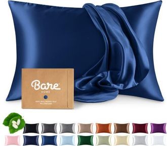 Bare Home 19 Momme 100% Mulberry Silk Pillowcase in Dark Blue at Nordstrom, Size Standard