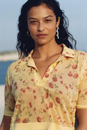 Maeve Short Sleeve Sheer Pullover