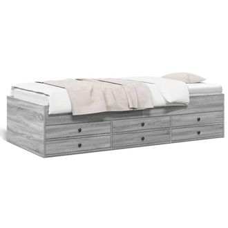 Berkfield Home Daybed with Drawers without Mattress Grey Sonoma 100x200 cm