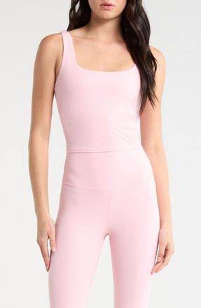 Lord & Taylor Crop Rib Tank Top in Baby Pink at Nordstrom, Size X-Large