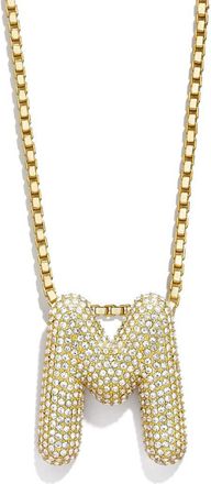 BaubleBar Bubble Initial Pendant Necklace in Clear M at Nordstrom