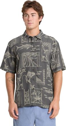 Quiksilver Paradise Bay Short Sleeve Shirt in Phantom at Nordstrom, Size Xx-Large