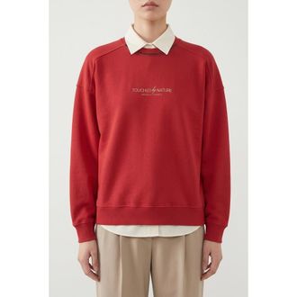 Brunello Cucinelli Red Relaxed Cotton Sweater, Size Medium