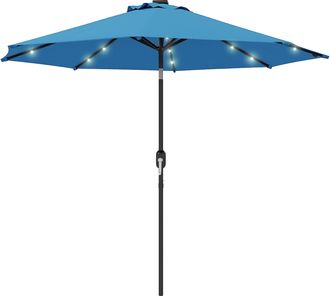 OUTSUNNY 24 LED Solar Powered Parasol Umbrella Garden Tilt Outdoor String Light | TJ Hughes