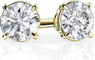 Grown Brilliance 1/3 Carat Round Lab Grown Diamond Stud Earrings in 14K Gold Plated