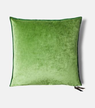 Maison de Vacances Leather-trimmed cushion