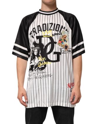 Dolce & Gabbana Tradizione Graffiti Print Oversized Men Mens T-shirt