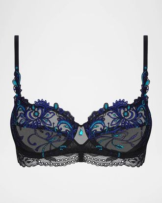 Lise Charmel Embroidered Lace-Trim Demi Bra