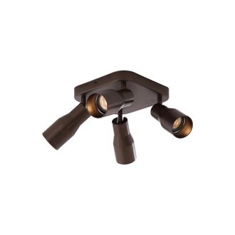 QAZQA Moderno Foco Empotrado De Techo Bronce Oscuro Gu10 Cuadrado 50 Mm 4 Luces - Stanley Aluminio Cuadrada /redonda Adecuado Para Led Max. 4 X 10 Watt - Qa