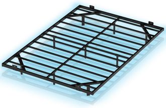 Costway Double Floating Bed Frame LED Lights Metal Platform Bed Mattress Black