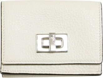 Fendi White Leather Wallet (Tri-Fold) (Pre-Owned)