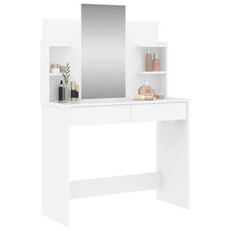 Berkfield Home Beautiful Dressing Table with Mirror White 96x39x142 cm | Size: 96 x 39 x 142 cm