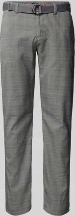 Mc Neal Straight Fit Stoffhose mit G&uuml;rtel in Silber, Gr&ouml;&szlig;e 42