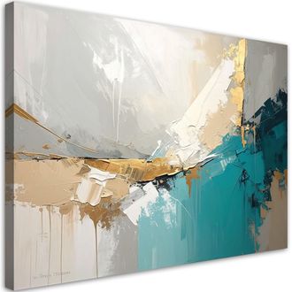 Feeby Impresi&oacute;n De Imagen, Abstracci&oacute;n Beige Turquesa, 120x80