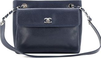 Chanel Front Pocket Caviar Small tote bag - Blauw