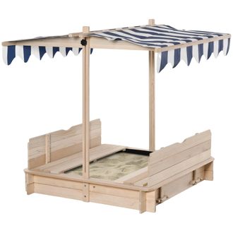 OEM Arenero Infantil, Toldo Regulable En Altura, Asientos C&oacute;modos, Color Azul