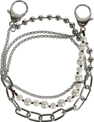 Marni Metal and Faux-Pearls Charm Wallet Chain - male - Marni - Bracelets - Gray - ONE SIZE - Accessories
