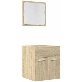 vidaXL Set Mobili da Bagno 2 pz Rovere Sonoma in Legno Multistrato - Vidaxl