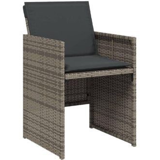 vidaXL Vidaxl - Sillones De Jard&iacute;n Con Cojines 4 Uds Rat&aacute;n Sint&eacute;tico Gris