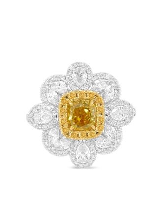 HYT Jewelry Pendente ad anello in oro bianco e giallo 18 carati con diamanti - Argento
