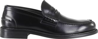 John Spencer Black Shiny Penny Design Leather Loafers