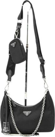 Prada Pre-owned Vintage Nylon Crossbody Bag - Dames - Vintage Schoudertas - Zwart - ONE Size - Nylon - Vintage