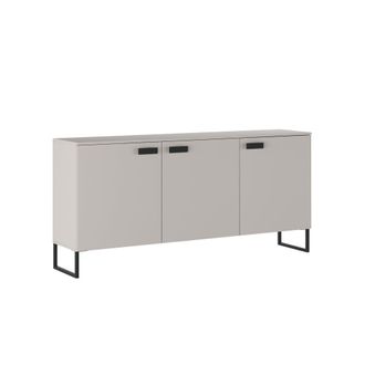 Oresteluchetta Aparador 3 puertas cashmere con tiradores y patas negras, 90x184x40