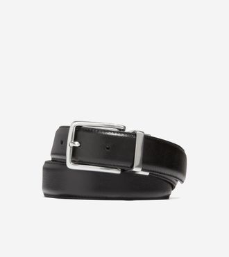 Cole Haan Mens 32MM Reversible Feather Edge Belt - Black Size 32